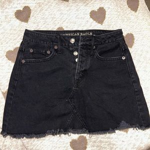 American Eagle// mini black denim skirt